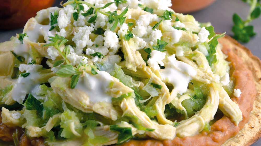 Tostadas de pollo al cilantro