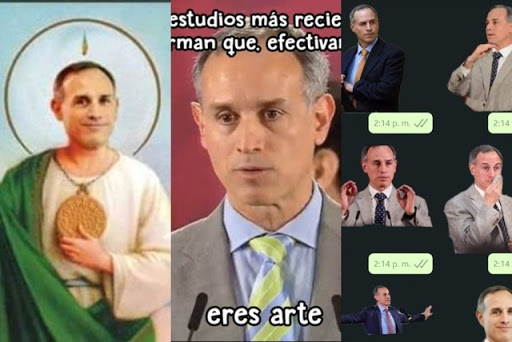 López-Gatell en memes, stickers y hasta santo en redes sociales